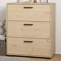 Florence Sofia 3 Drawer Chest of Drawers - Brown, Oak