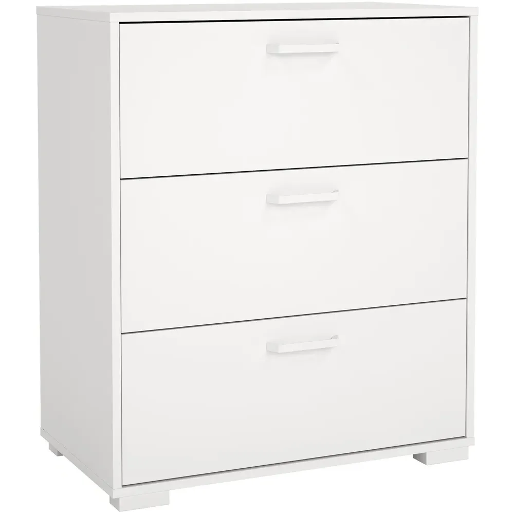 Florence Sofia 3 Drawer Chest of Drawers - White, Oak