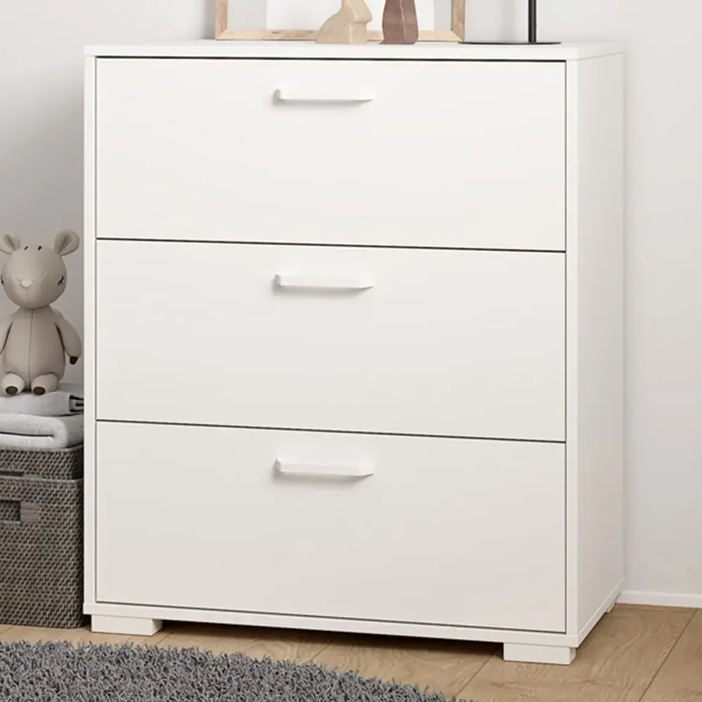 Florence Sofia 3 Drawer Chest of Drawers - White, Oak