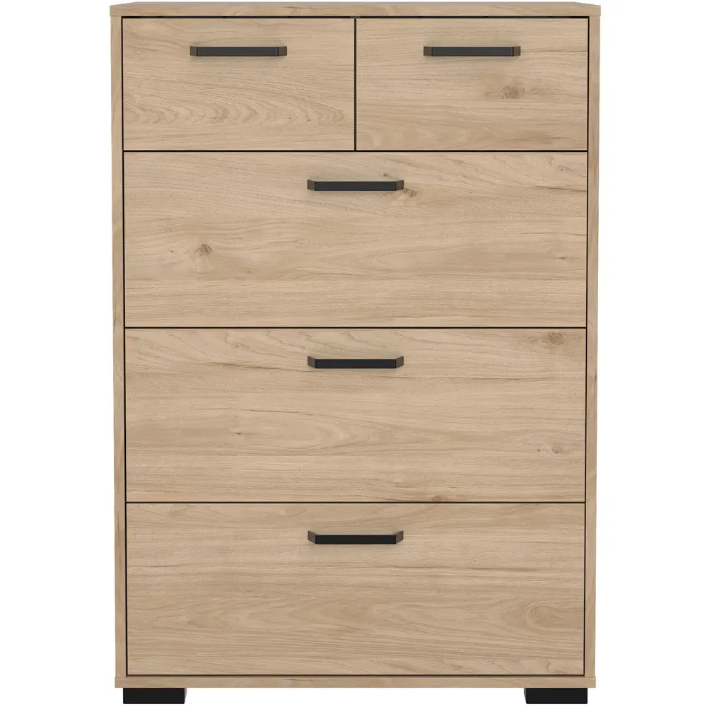Florence Sofia 5 Drawer Chest of Drawers - Brown, Oak