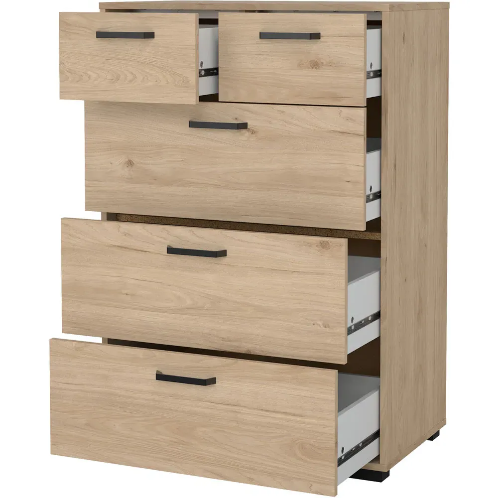 Florence Sofia 5 Drawer Chest of Drawers - Brown, Oak