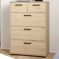 Florence Sofia 5 Drawer Chest of Drawers - Brown, Oak