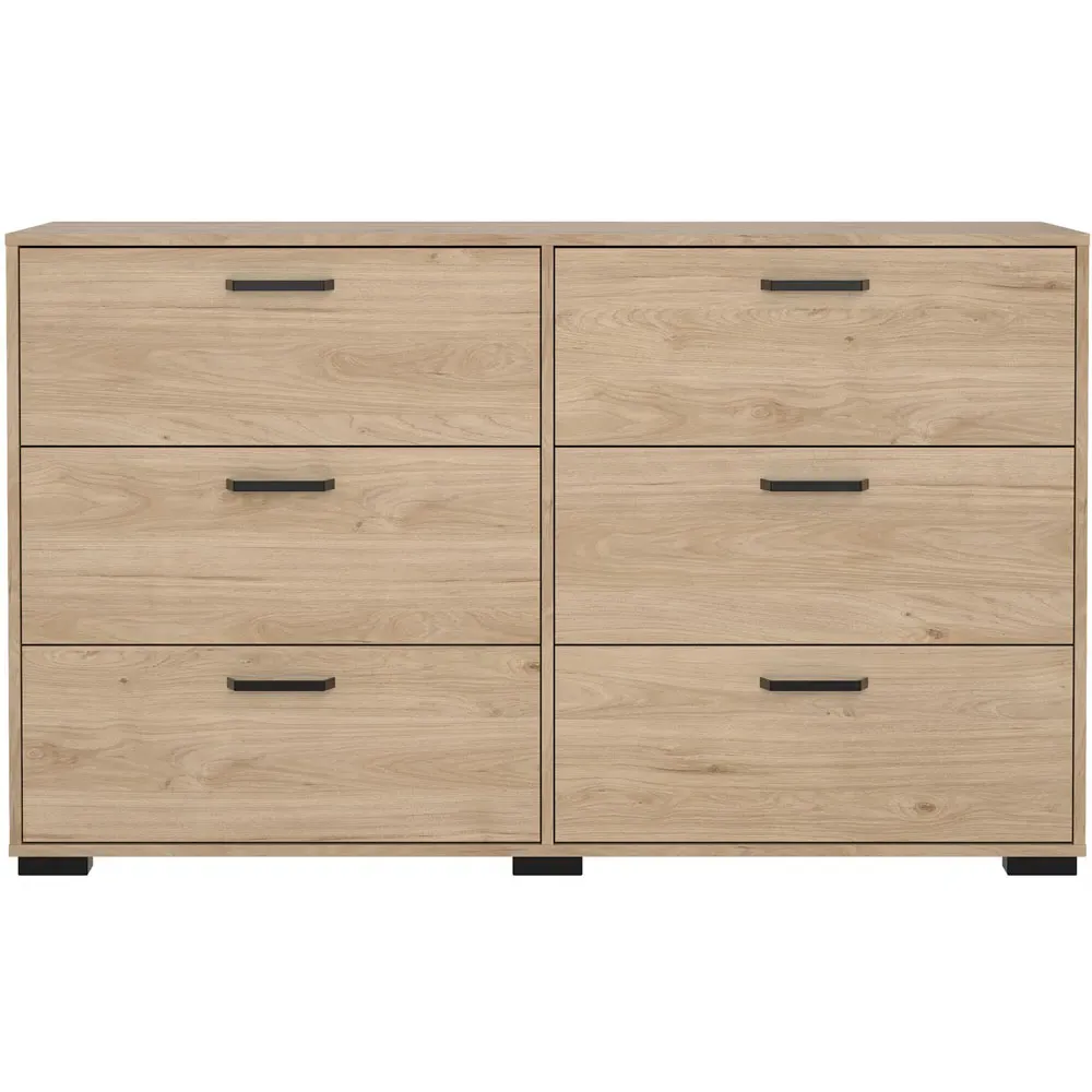 Florence Sofia 6 Drawer Chest of Drawers - Brown, Oak