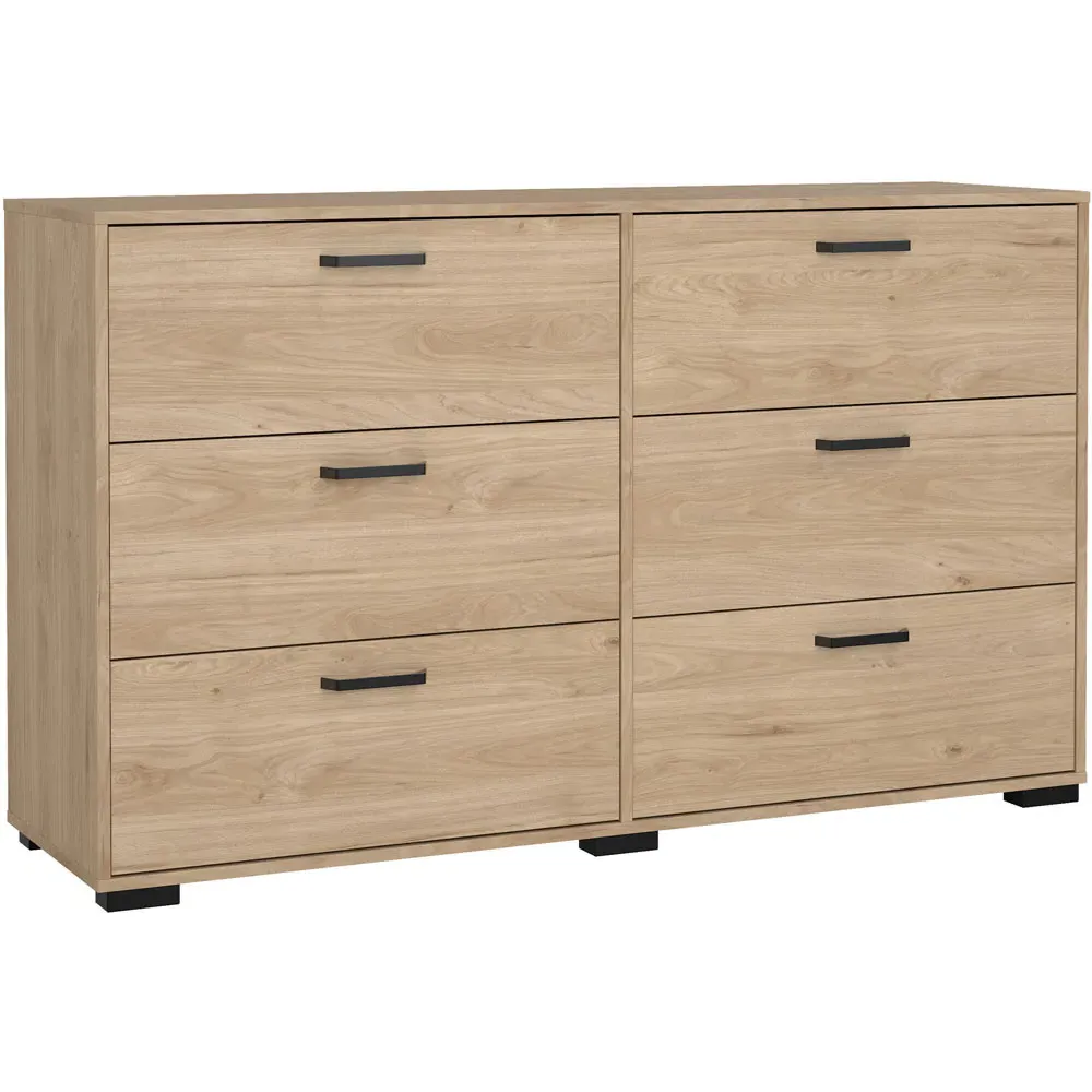 Florence Sofia 6 Drawer Chest of Drawers - Brown, Oak