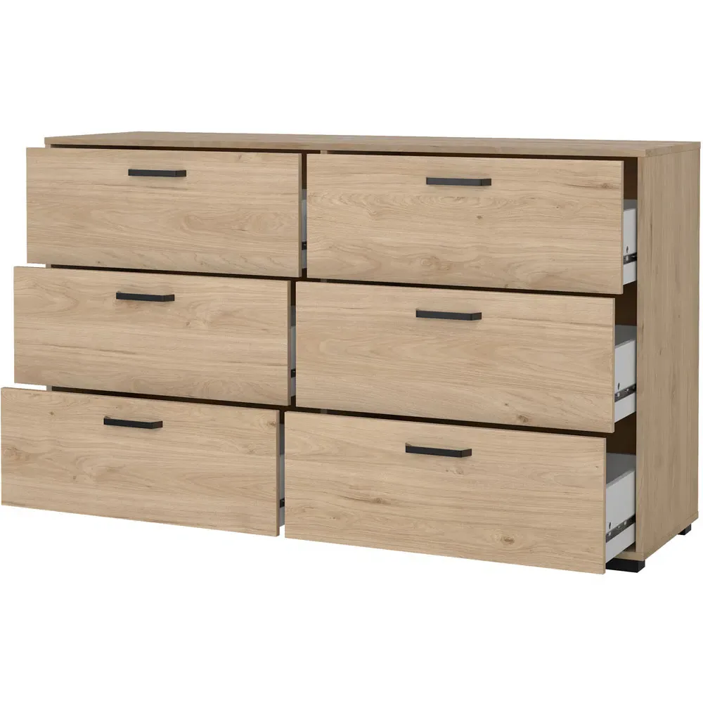 Florence Sofia 6 Drawer Chest of Drawers - Brown, Oak
