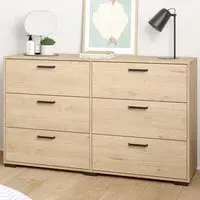 Florence Sofia 6 Drawer Chest of Drawers - Brown, Oak