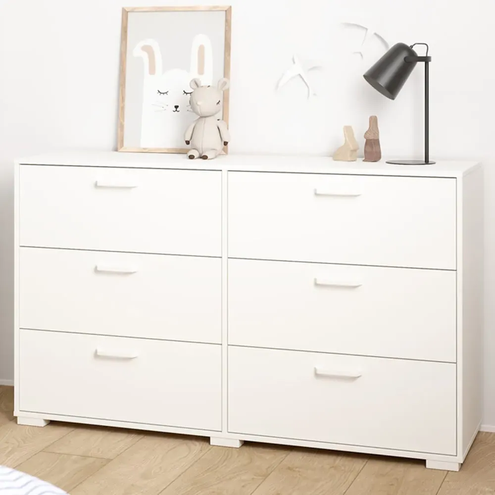Florence Sofia 6 Drawer Chest of Drawers - White
