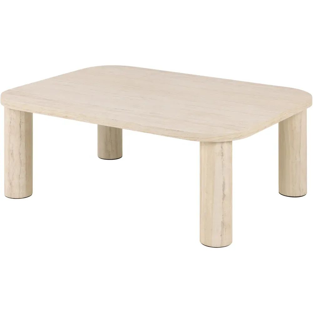 Florence Solano Rectangular Coffee Table - Cream, Travertine