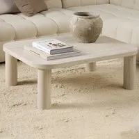 Florence Solano Rectangular Coffee Table - Cream, Travertine