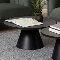 Florence Soli Round Coffee Table - Black, Ceramic