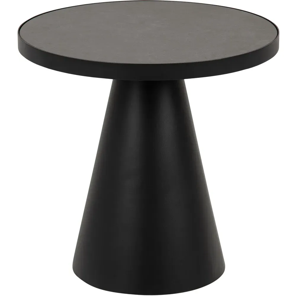 Florence Soli Round Coffee Table - Black, Ceramic