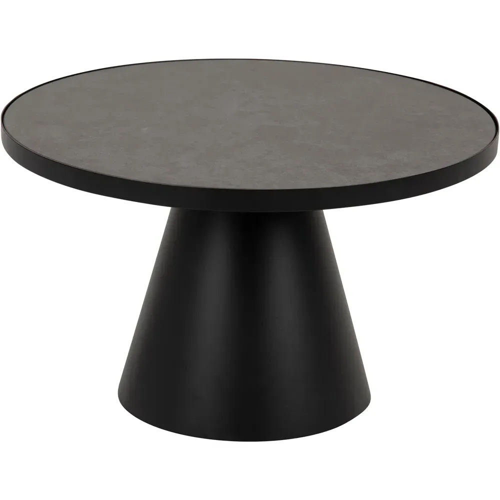 Florence Soli Round Coffee Table - Black, Ceramic