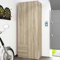 Florence Space 2 Door 3 Drawer Wardrobe - Brown, Oak