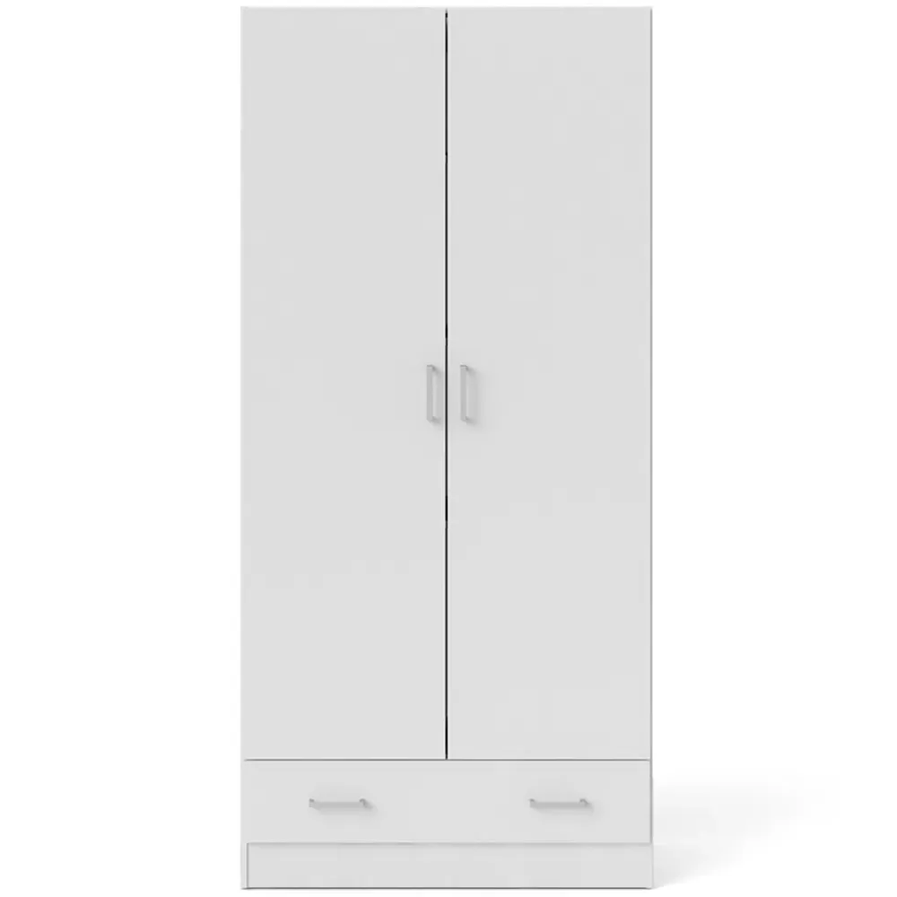 Florence Space 2 Door Wardrobe with Drawer - White