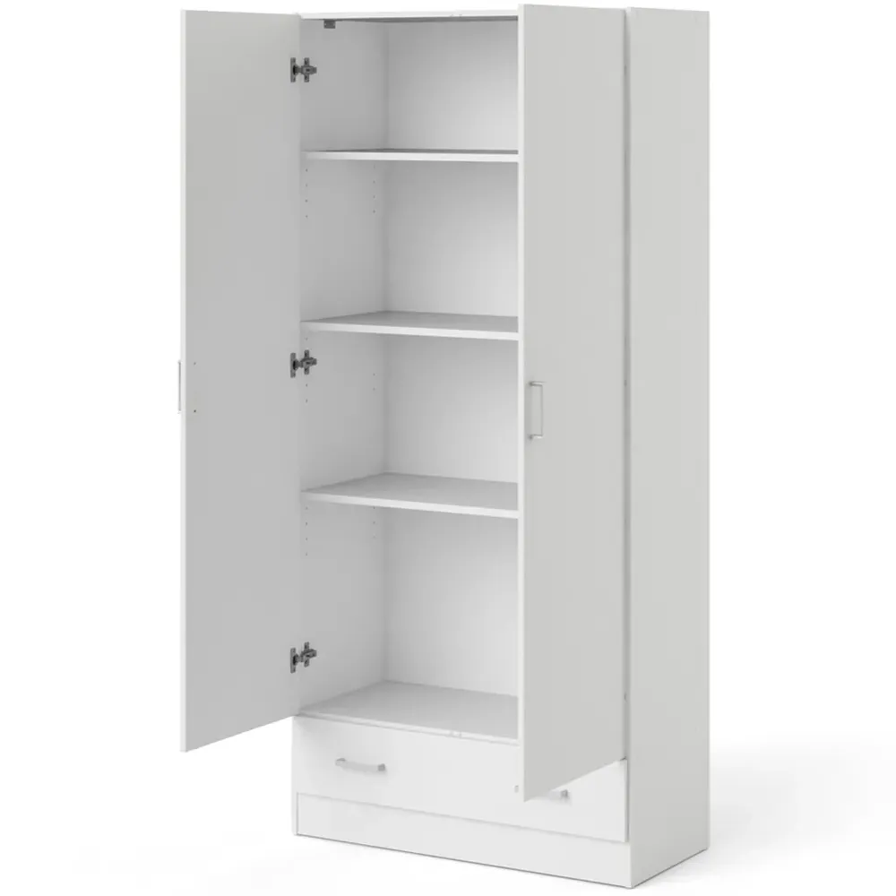Florence Space 2 Door Wardrobe with Drawer - White