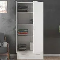 Florence Space 2 Door Wardrobe with Drawer - White