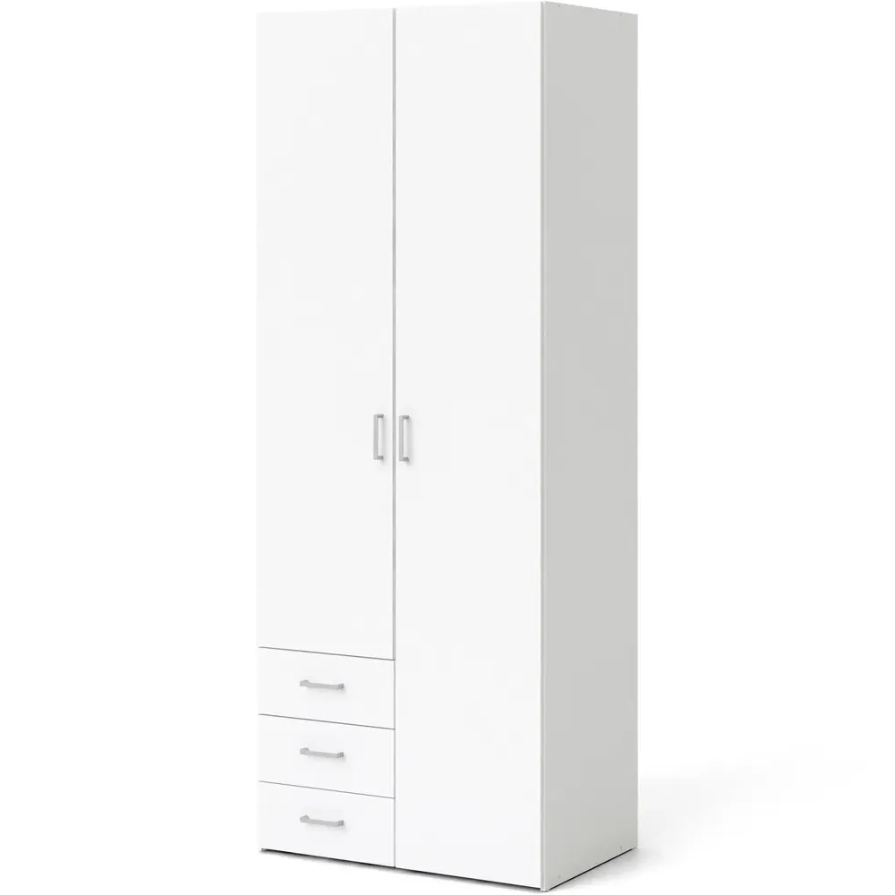 Florence Space 2 Door Wardrobe with Drawers - White