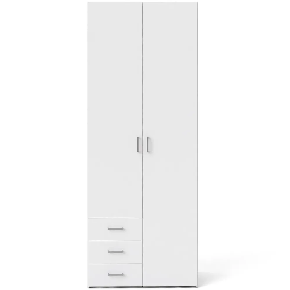 Florence Space 2 Door Wardrobe with Drawers - White
