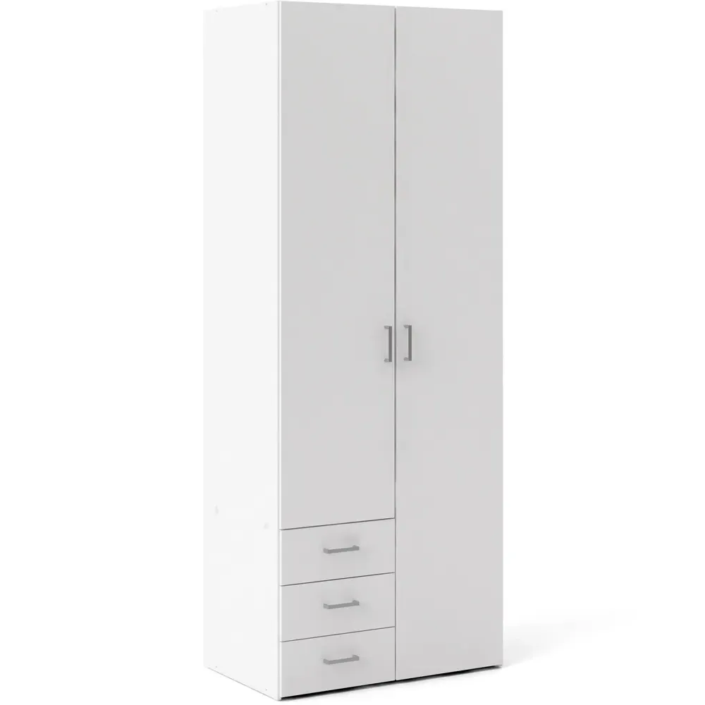 Florence Space 2 Door Wardrobe with Drawers - White