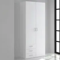 Florence Space 2 Door Wardrobe with Drawers - White