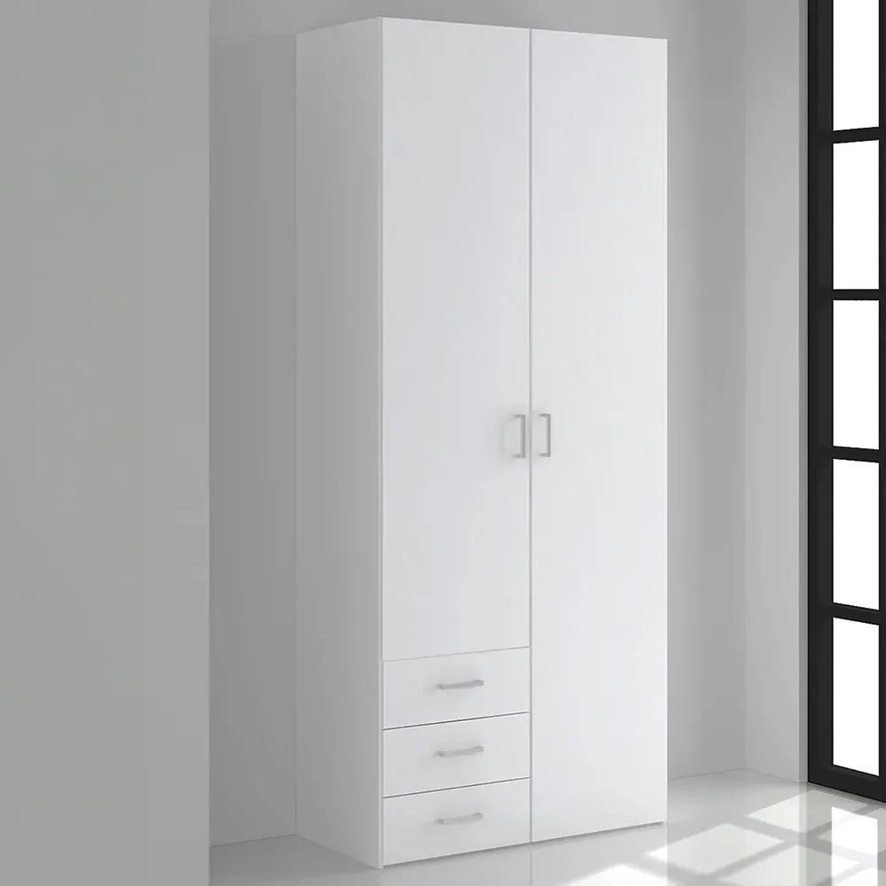 Florence Space 2 Door Wardrobe with Drawers - White