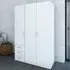 Florence Space 3 Door Wardrobe with Drawers - White