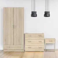 Florence Space 3 Piece Bedroom Furniture Set - Oak