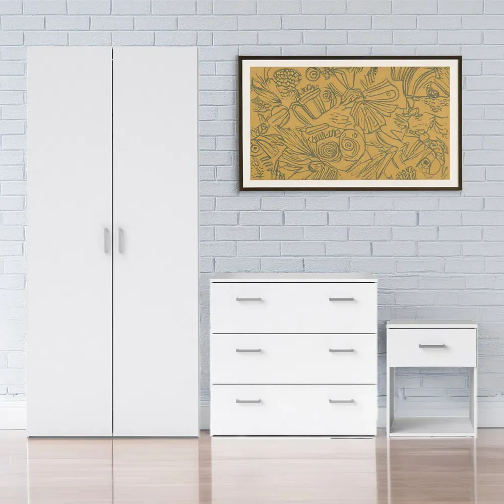 Florence Space 3 Piece Bedroom Furniture Set - White image