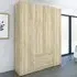 Florence Space 4 Door Wardrobe with Drawers - Brown, Oak
