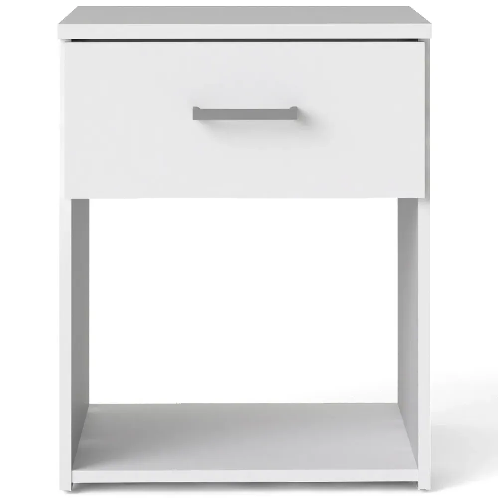 Florence Space Bedside Table with Drawer - White