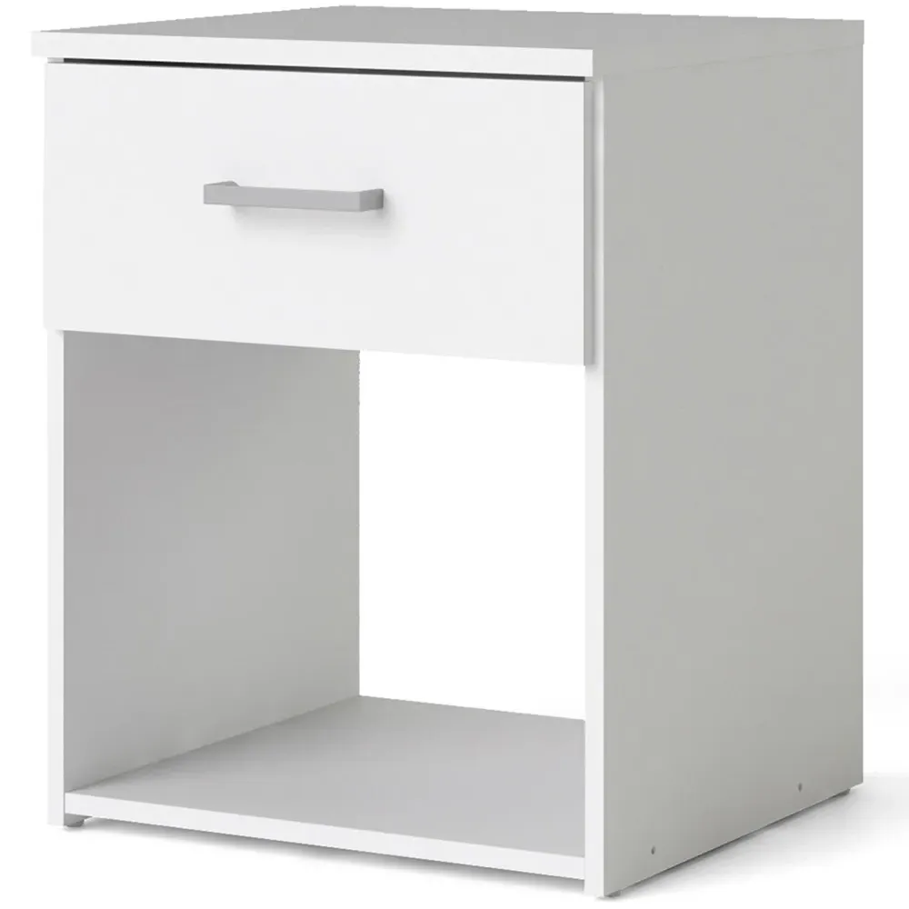 Florence Space Bedside Table with Drawer - White