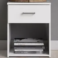 Florence Space Bedside Table with Drawer - White