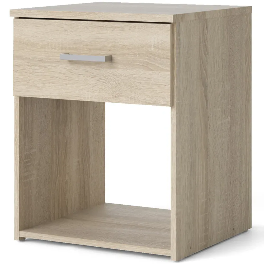 Florence Space Single Drawer Bedside Table - Brown, Oak