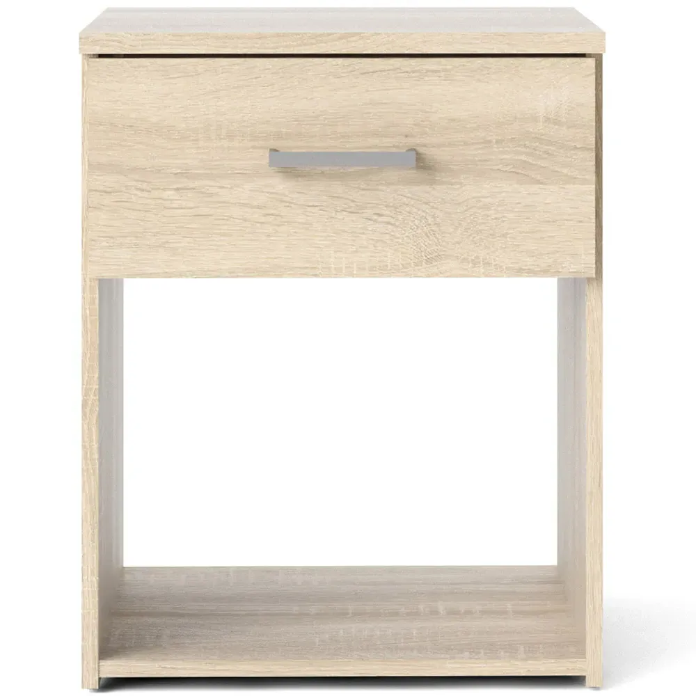 Florence Space Single Drawer Bedside Table - Brown, Oak