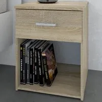 Florence Space Single Drawer Bedside Table - Brown, Oak