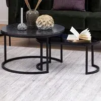 Florence Spiro Nest of Tables Set of 2 - Black, Glass