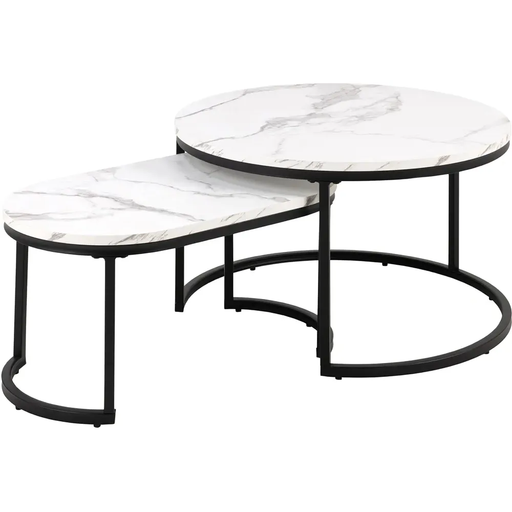 Florence Spiro Nest of Tables Set of 2 - White, Melamine