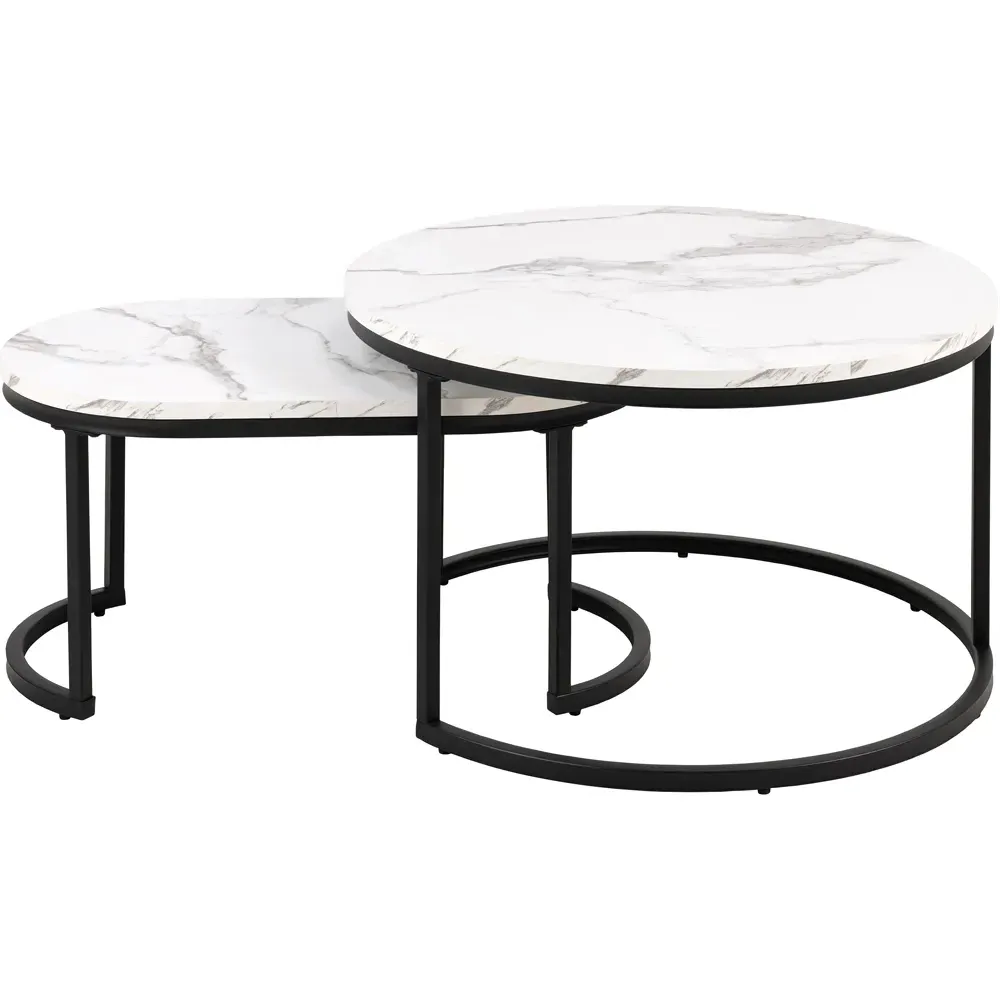 Florence Spiro Nest of Tables Set of 2 - White, Melamine