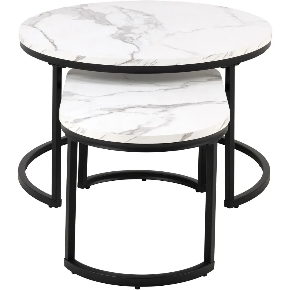 Florence Spiro Nest of Tables Set of 2 - White, Melamine