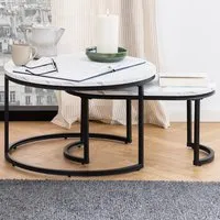 Florence Spiro Nest of Tables Set of 2 - White, Melamine