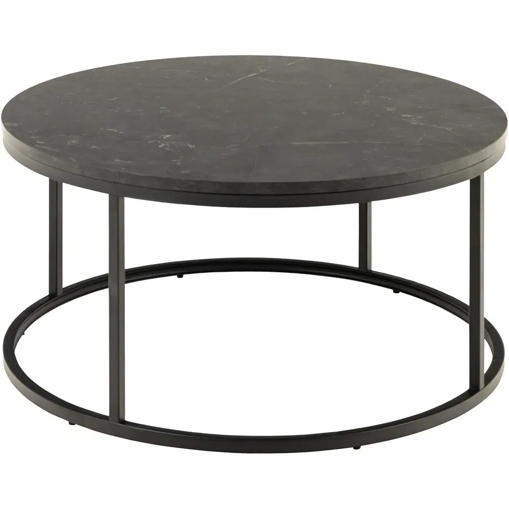 Florence Spiro Round Coffee Table - Black, Melamine