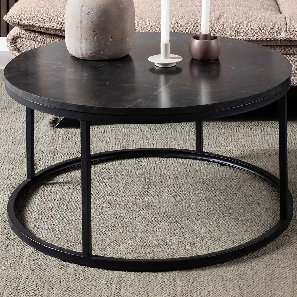 Florence Spiro Round Coffee Table - Black, Melamine image