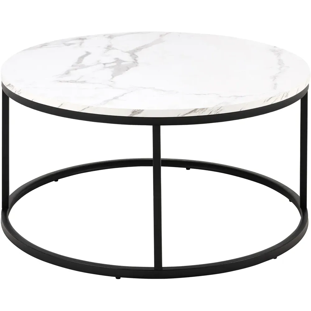 Florence Spiro Round Coffee Table - White, Melamine