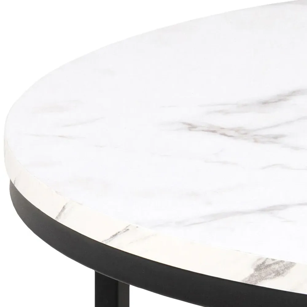 Florence Spiro Round Coffee Table - White, Melamine