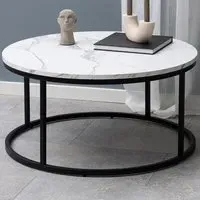 Florence Spiro Round Coffee Table - White, Melamine