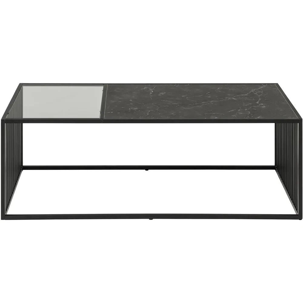 Florence Strington Rectangular Coffee Table - Black