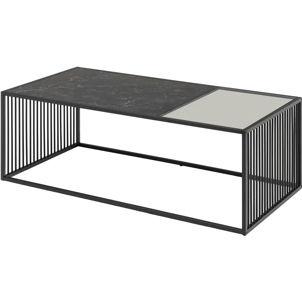 Florence Strington Rectangular Coffee Table - Black