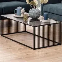 Florence Strington Rectangular Coffee Table - Black