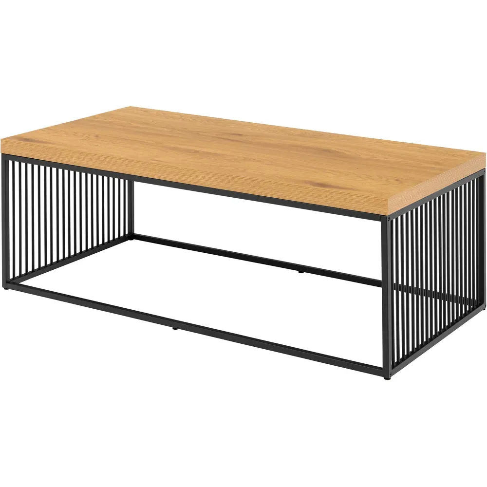 Florence Strington Rectangular Coffee Table - Black, Oak