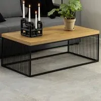 Florence Strington Rectangular Coffee Table - Black, Oak